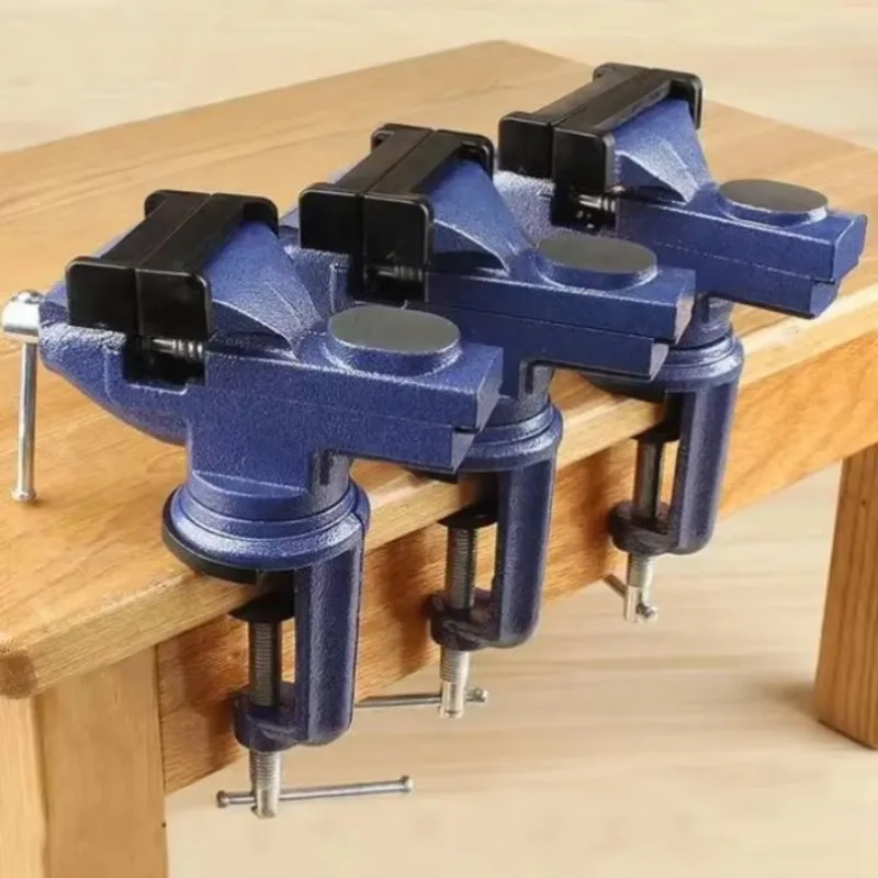 Mini Flat Vise 50/60/70mm Electronic 360 Degree Swivel Portable Table Bench Vice Clamp Mini Vise Desktop Bench Vise