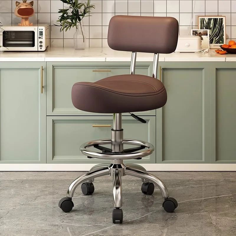 DSA Kitchen Cooking Stool Universal Wheel Lifting Bar Chair Front Desk Cashier Chair Big Work Stool Barber Chair