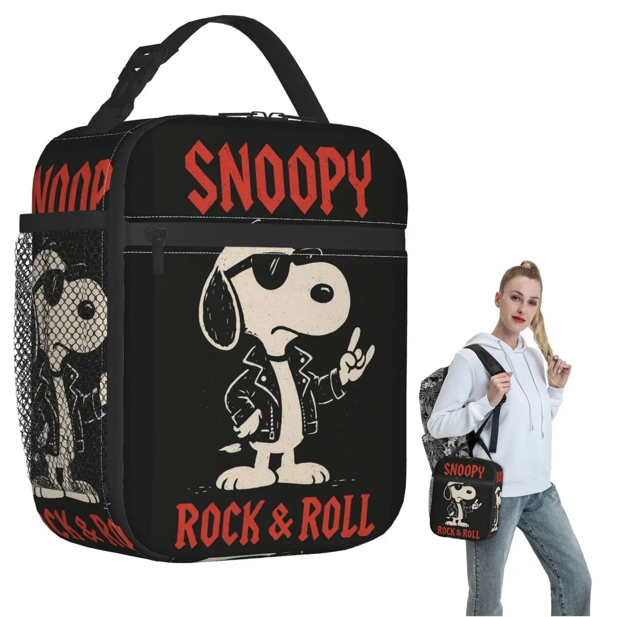 

Snoopy Peanuts Insulated Lunch Bag for Women Children Portable Food Boxes Thermal Lunch Box Tote
