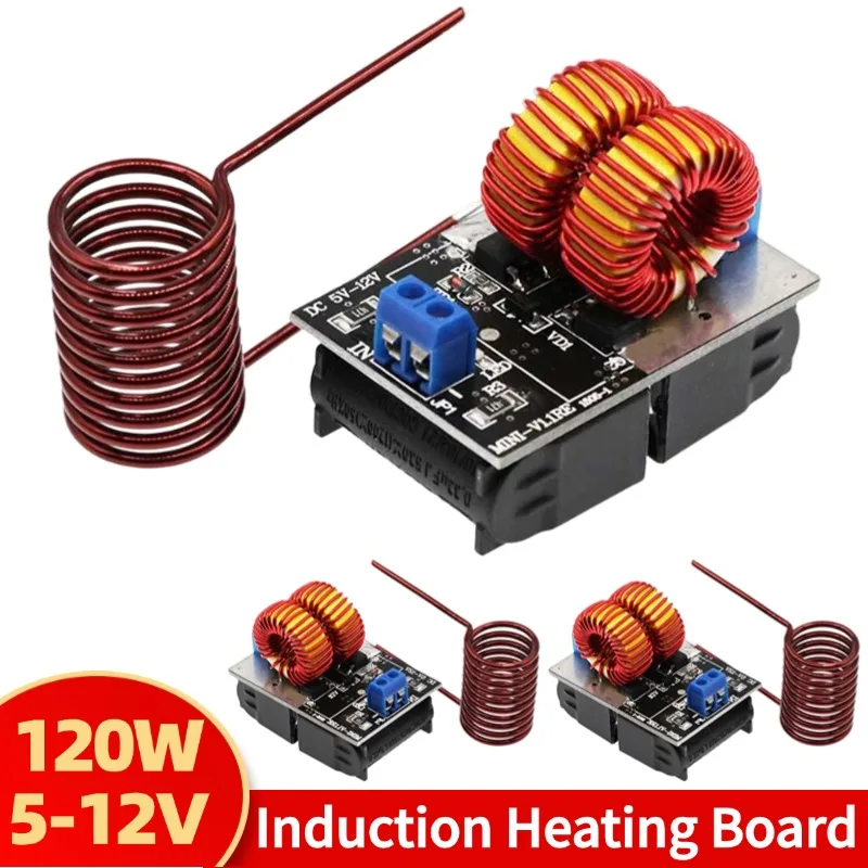 120 واط صغيرة ZVS آلة التدفئة عالية التردد وحدة امدادات الطاقة تيار مستمر 5-12 فولت المدخلات الجهد جهاز تسخين حثي لوحة التدفئة التعريفي