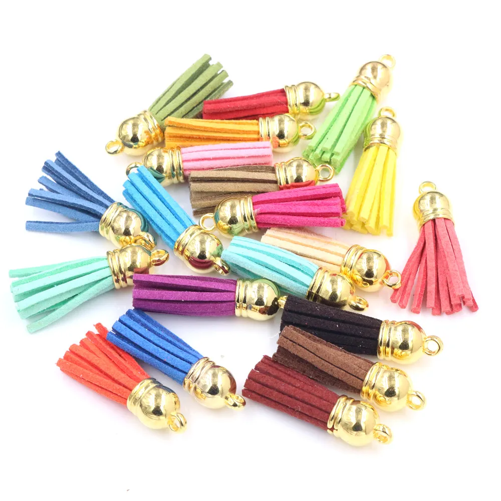 (10pcs/lot) 55mm 38mm Mix Colors Length Suede Tassel For Keychain Cellphone Straps Purses Backpacks Jewelry Charms