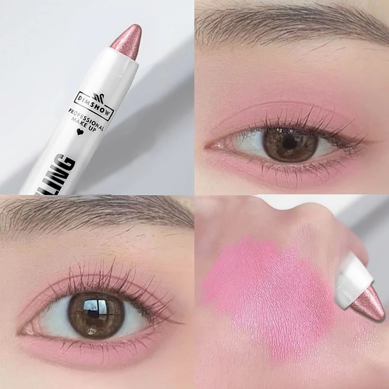 1 Pcs Pearlescent Eyeshadow Pencil Stick Highlight Stick Colorful Shimmer Eye Shadow Pen With Eyeliner