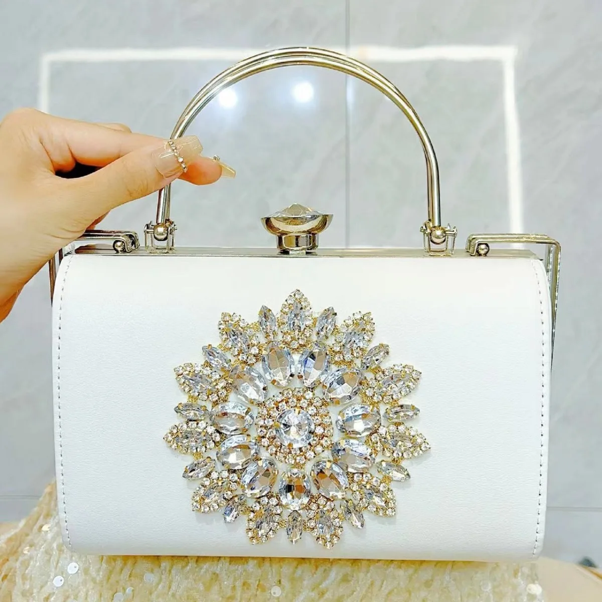 المشاهير حقائب نسائية عشاء مأدبة فلاش الماس حقائب صغيرة مع فستان سهرة حقائب اليد شيونغسام حقيبة ساعي كيس دي سواريه #2