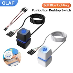 Desktop Computer Power Switch PC Motherboard External Start On/Off Button 1m/2m Extension Cable Startup Switch for Home Office