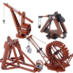 MOC Stone Thrower Model Building Blocks Medieval Military Castle Siege Ballista Bow Carrier Weapons Bricks Toys Boys Gift