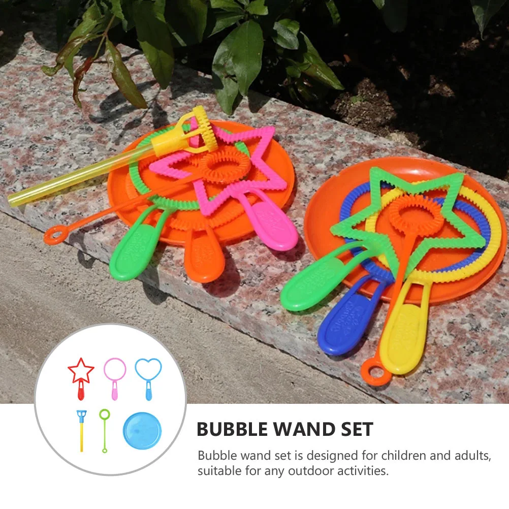 6 pièces ensemble de baguettes à bulles léger Durable sûr pour les enfants en bas âge fabricant de bulles en plein air ensemble de baguettes à bulles fabricant de bulles