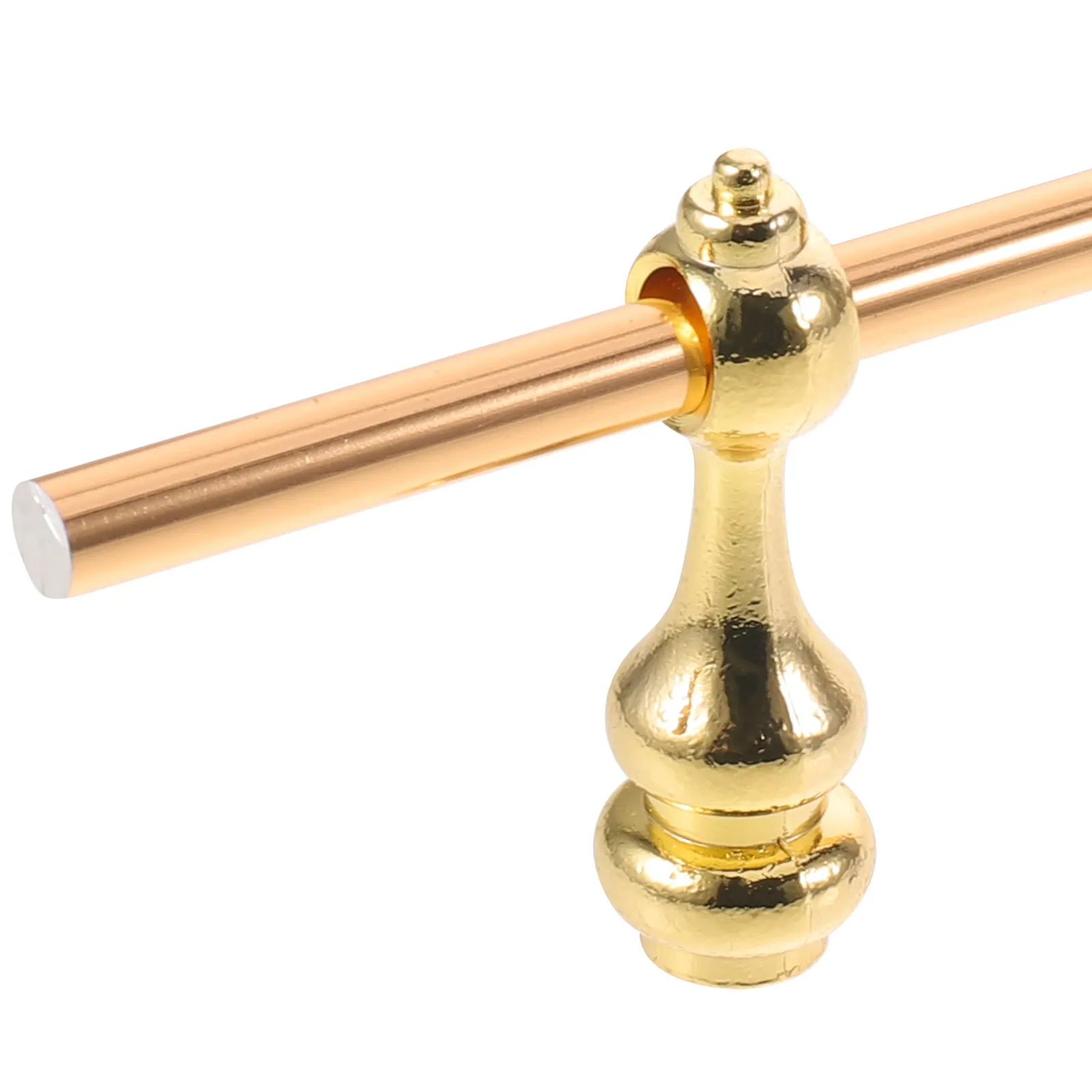 1 Set Golden Shelf Rail Kit Metal Railing Rod With Spindles For Wine Cabinet 50cm Glass Railing Posts Furniture Guard Rail Shelf