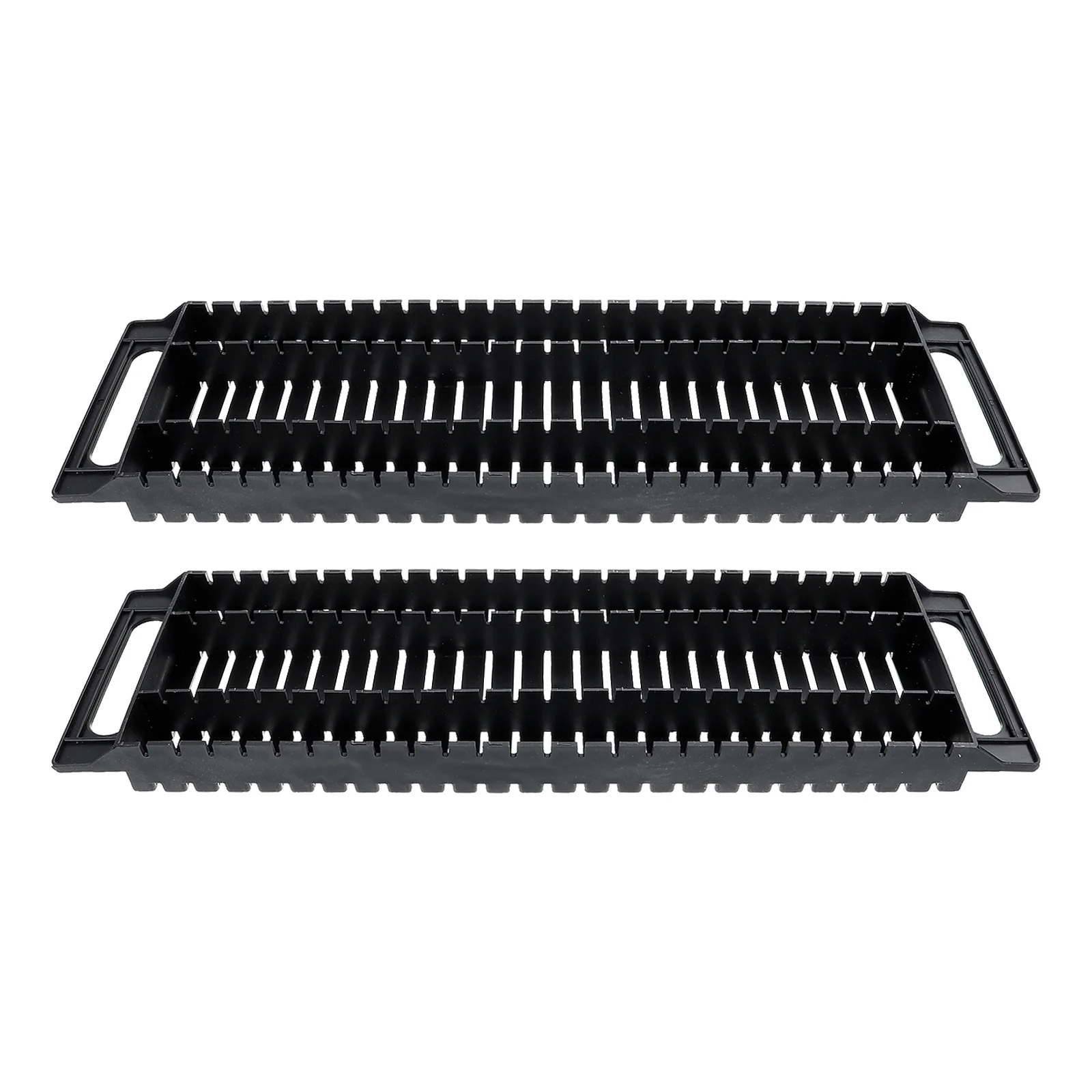2Pcs 25-Slot Anti-Static Bar Frame Pcb Rack Dual-Ear Bracket Sturdy Wear-Resistant Integrated Molding Long-Lasting Use Black