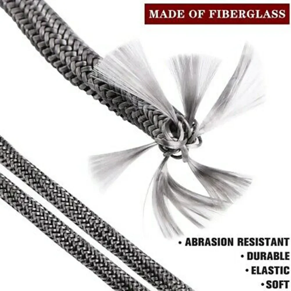 Black Stove/Fire Rope Wood Burning Stove 6/8mm 2mLog Burner Door Seal Fiberglass High Temperature Woodburner Sealing Rope