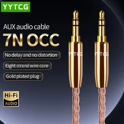 YYTCG ücretsiz kargo 6N OCC 3.5mm erkek 3.5mm erkek Stereo ses Hifi ses kablosu araba AUX tel atlama kablosu