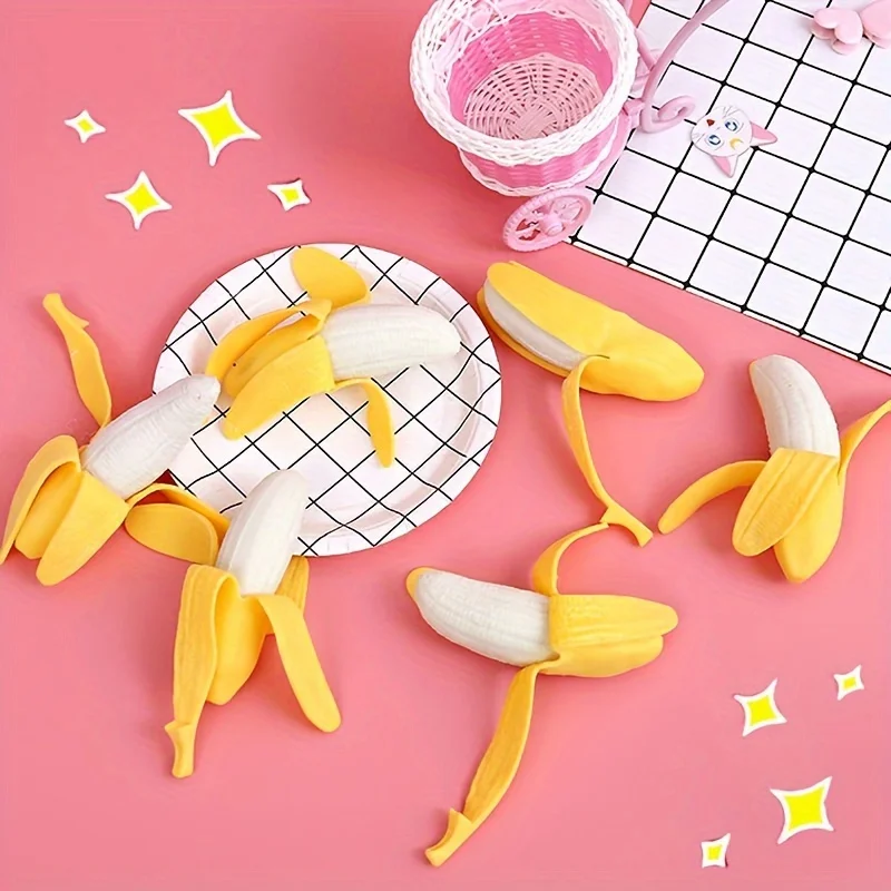 Banana Squishies Stress Relief Soft Scented Simulation Banana Fruit Squeeze Toys funny Cute Birthday Gift Novelty Toy for Kids