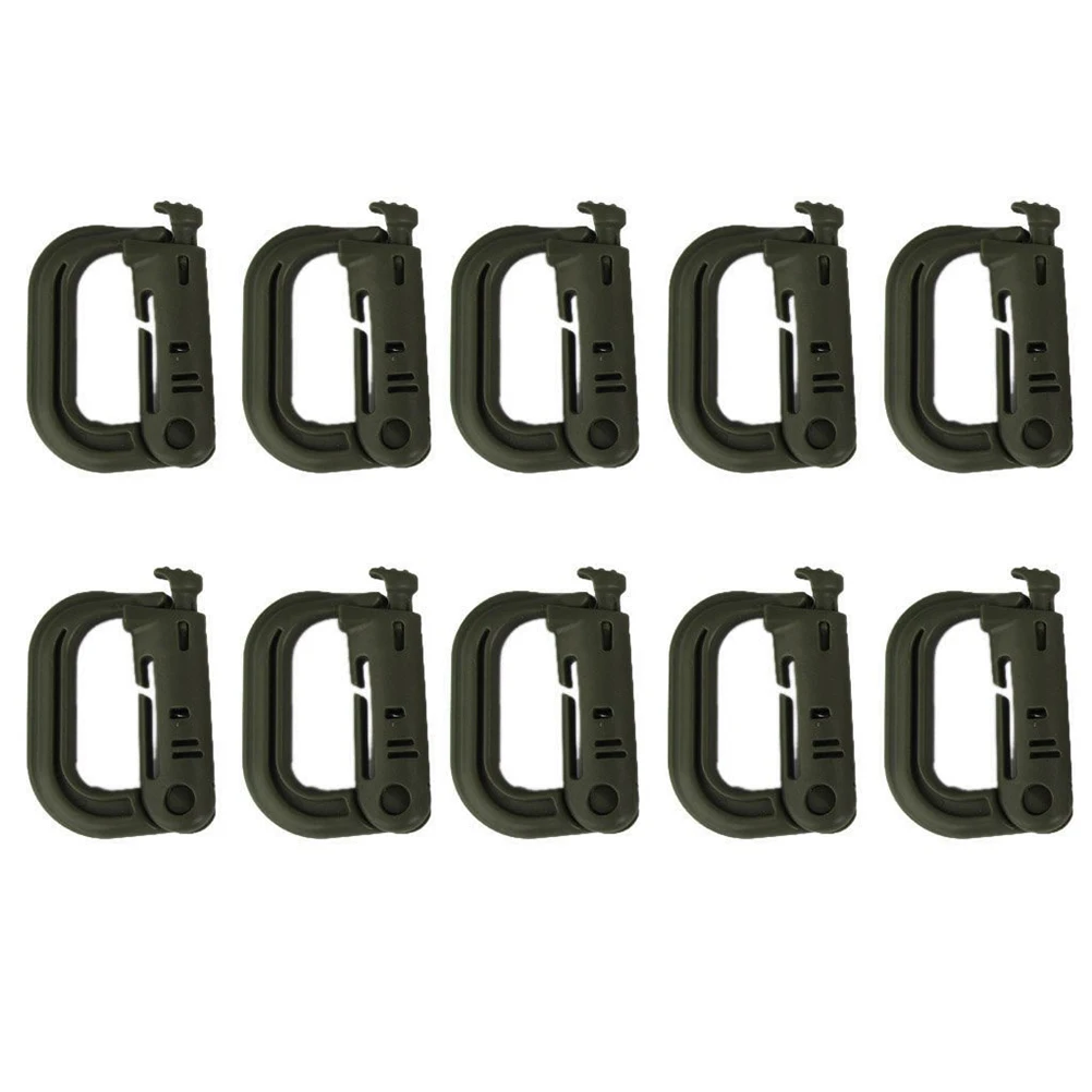 

10pcs D Ring Grimloc Locking Buckles Springs for Webbing Tan Tactical Bag Hunting Vest Backpack Corrosion Resistant