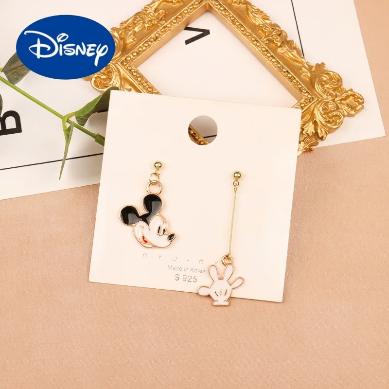 

Fashion Simple Cute Enamel Mickey Mouse Earrings for Women Jewelry Cartoon Disney Minnie Ear Studs Girls Ear Clip Drop Earrings