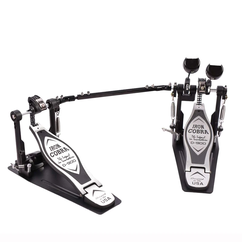 

Drum Kit Pedal Tread Hammer Aluminum Alloy Professional Jazz Drum Foot Pedal Double Chain Cam Kick Drums Practice Accessories