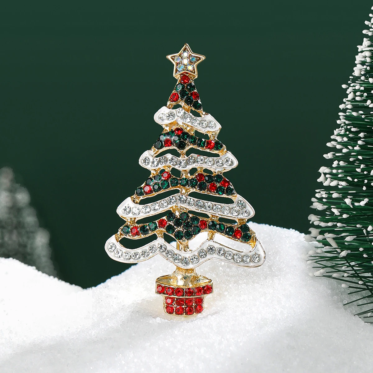 عيد الميلاد حجر الراين ستار شجرة عيد الميلاد بروش للنساء اللؤلؤ النباتية دبوس مأدبة حقيبة ظهر للحفلات هدايا مجوهرات اكسسوارات