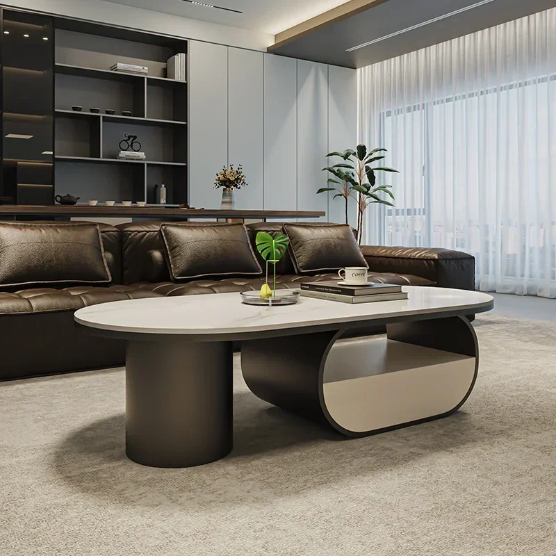 Unique Drawers Coffee Table Aesthetic Italian Luxury Modern High Coffee Table Nordic Round Computer Metal Couchtisch Furniture