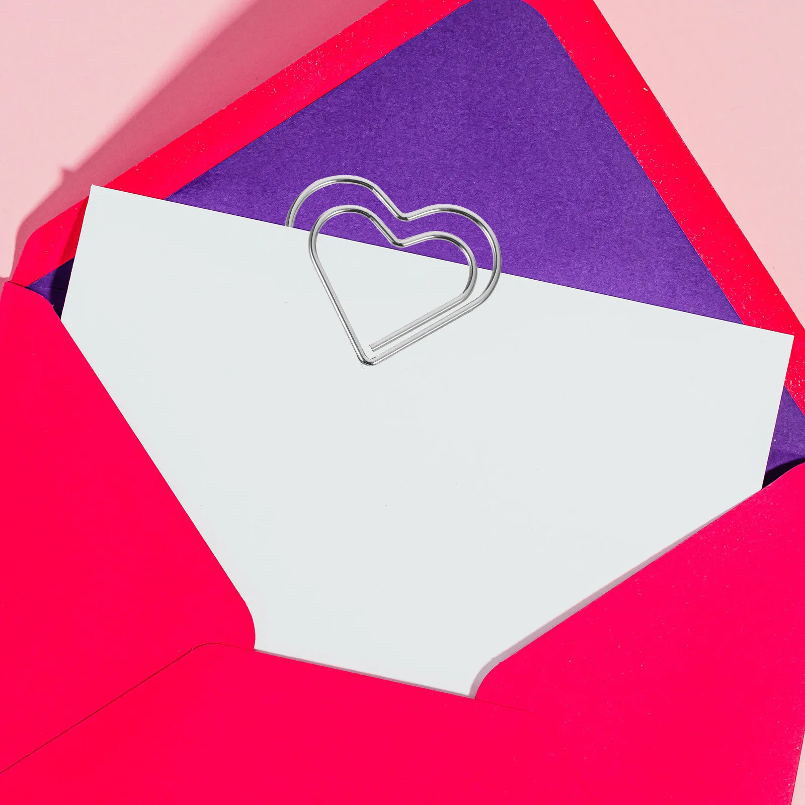 100 قطعة من مشابك بطاقات الحب المعدنية على شكل قلب مشابك ورق لطيفة لمستندات المكتب للدراسة والمدرسة وتنظيم المنزل #6