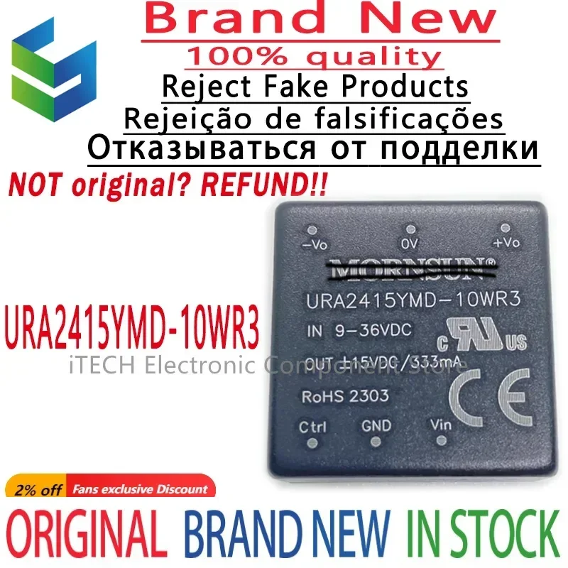 1pcs Original and Genuine URA2415YMD-10WR3 DC-DC Power Module 9-36V To+/-15V 10W