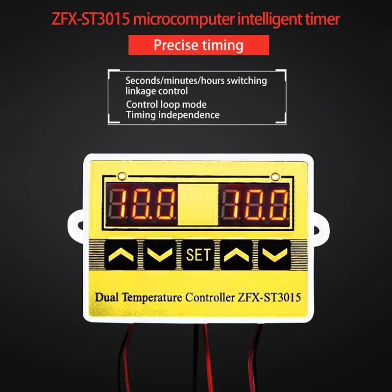 HFES-controlador de temperatura para microordenador, controlador de tiempo inteligente Adj Con pantalla Digital LED de 12V, 24V y 220V, ZFX-ST3015