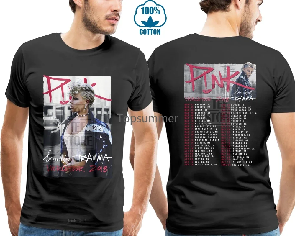 Pink Beautiful Trauma Tour 2018 T Shirt Black S 4Xl