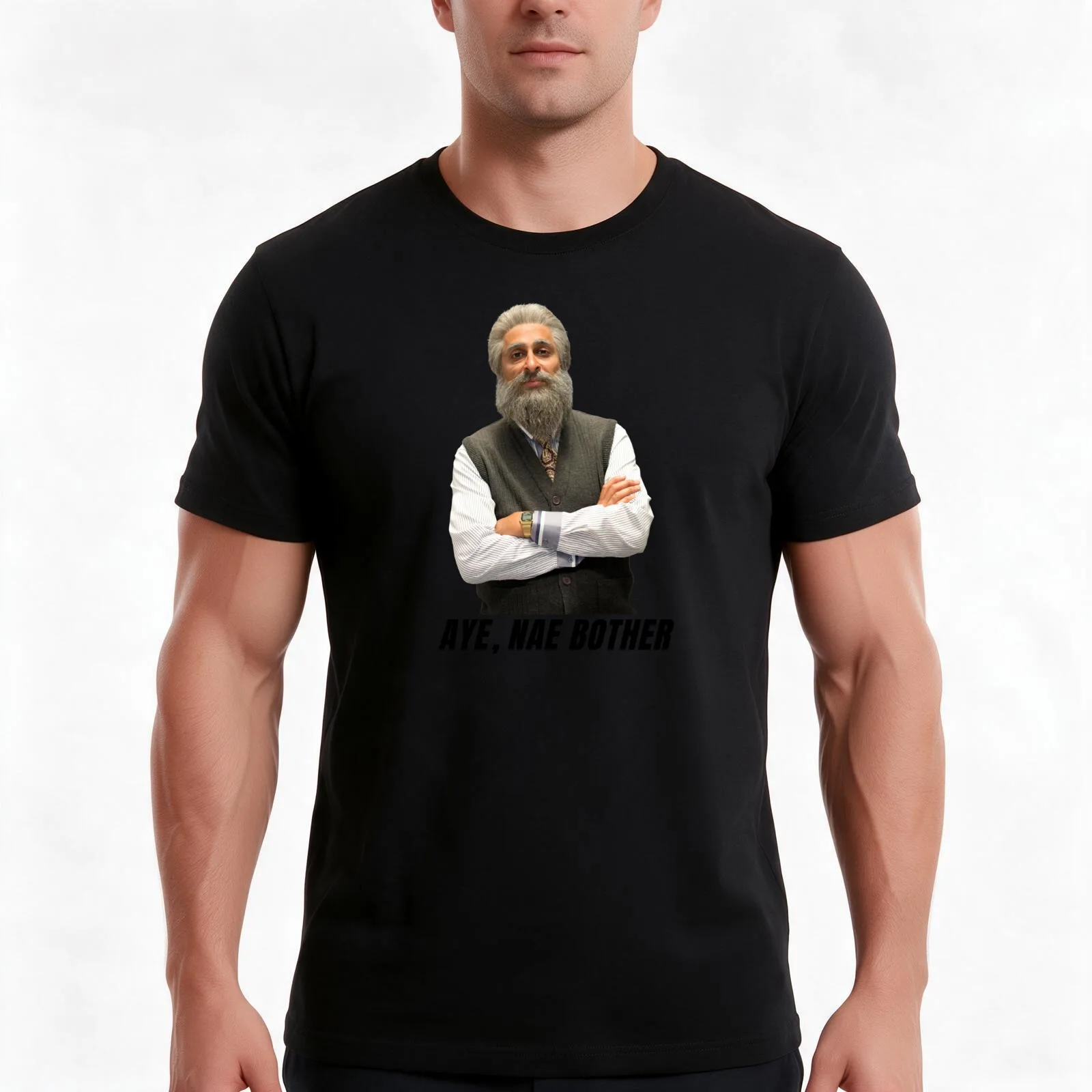 Aye, Nae Bother Navid of Craiglang T-Shirt, Summer Casual Cotton Tee, Oversized Streetwear Tops, Vintage Graphic Print