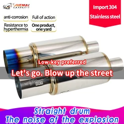 Car Exhaust Pipe HKS Muffler Straight Tailpipe Universal Outlet 89MM Connector 51 63 76MM Exhaust System High Quality Stainless