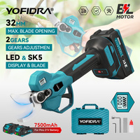 YOFIDRA 32mm Brushless Electric Pruning Shear 2 Gears Cordless Garden Fruit Tree Bonsai Beautify Tool For Makita Battery Pin