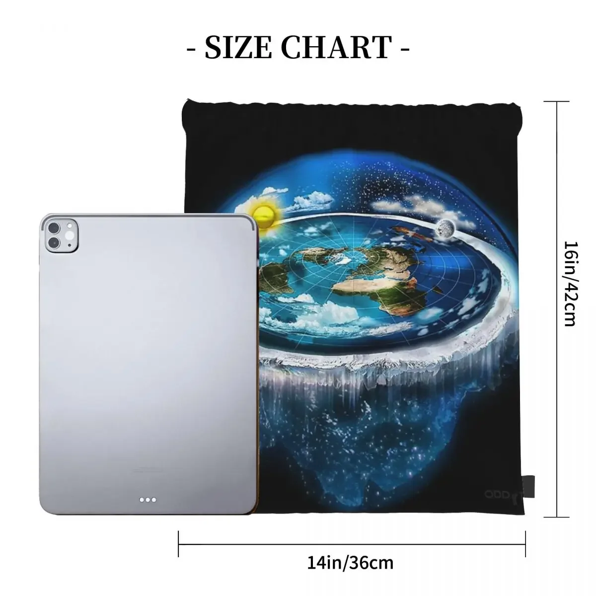 Flat Earth With Dome Art zaino Fashion borse portatili con coulisse borsa sportiva con coulisse borsa da viaggio per la scuola di viaggio