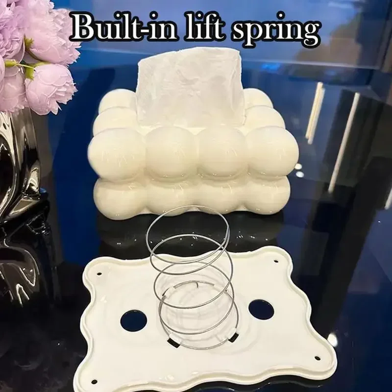Cotton Candy Drawer Light Luxury Home Living Room Creative 2024 New High-end Dining Table Tissue Box Ceramics