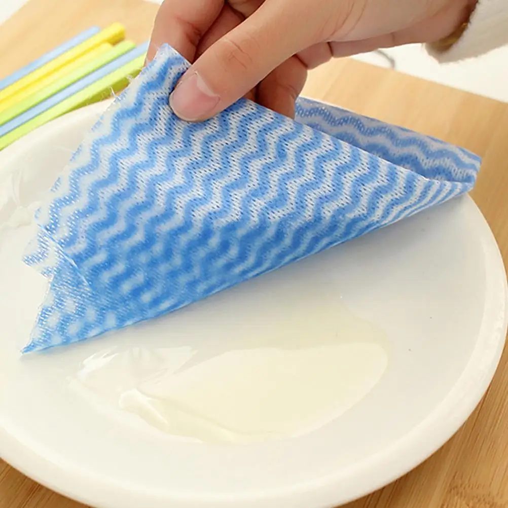 

2 Rolls Non-woven Cloth Dish Rags Absorbent Washcloths Kitchen Cleaning Wiping Towels Disposable Home Duster Cloth