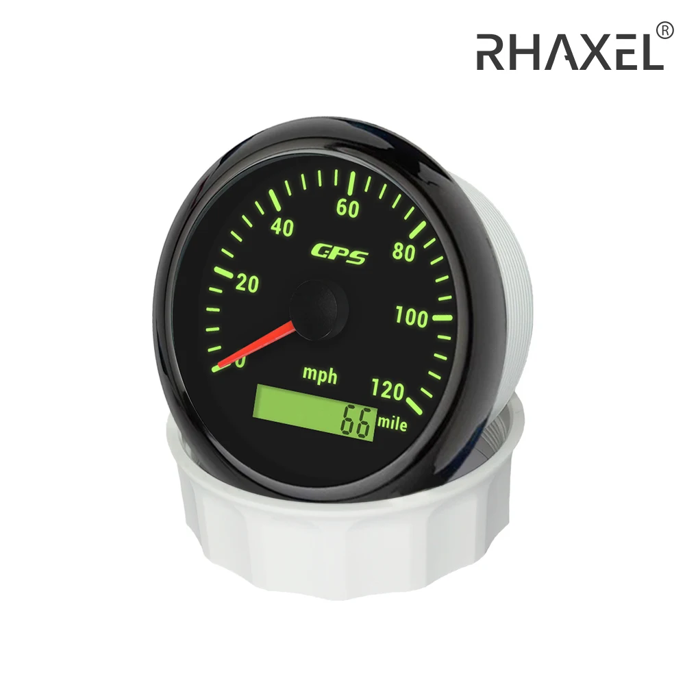 

Спидометр RHAXEL 3 3/8 дюйма, GPS-Спидометр 0-60 км/ч 0-80 миль/ч с 7 цветными подсветками для трактора UTV ATV Sailboat 12 Вольт 24 вольт