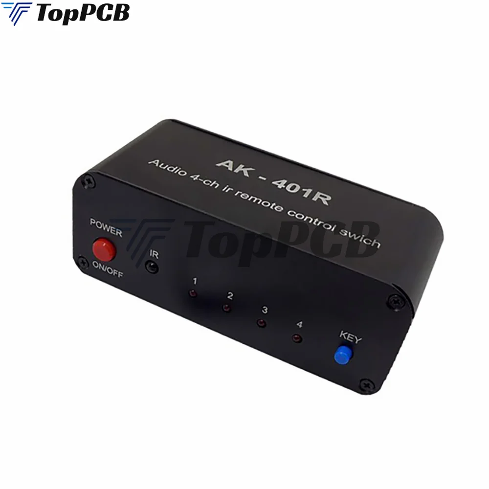 AK-401R Remote Control 4 Input 1 Output RCA Audio Distributor Signal Selector Source Switcher Tone Volume For Amplifier Board