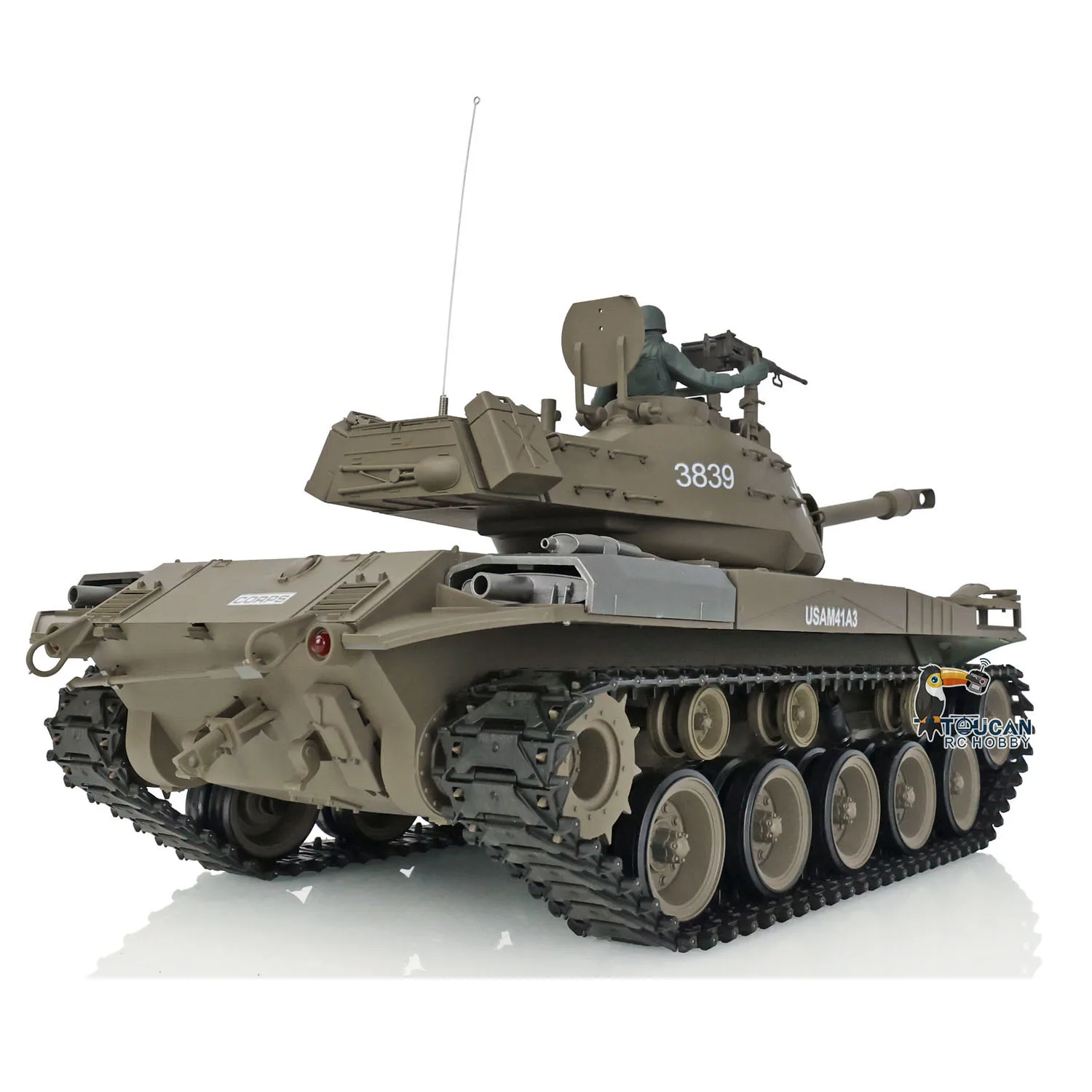 Amerikaanse voorraad HENG LONG RC Tank 7.0 Plastic Walker Bulldog RTR RC Tank Model 2,4 Ghz 1/16 Schaal 3839 Roken Unit Tracks Wielen Model