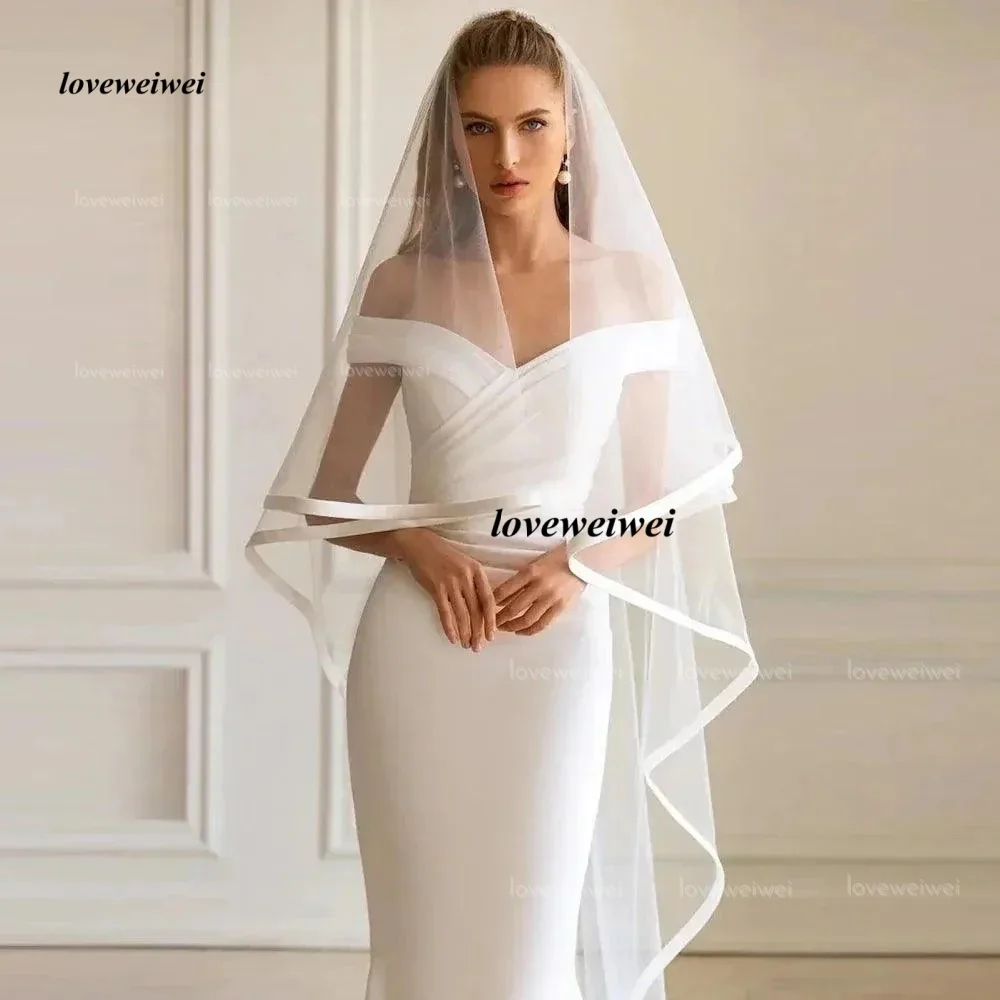 Customized Mermaid Wedding Dresses Off Shoulder Simple Bridal Gowns Elegant Floor Length Bride Dress vestido de novia