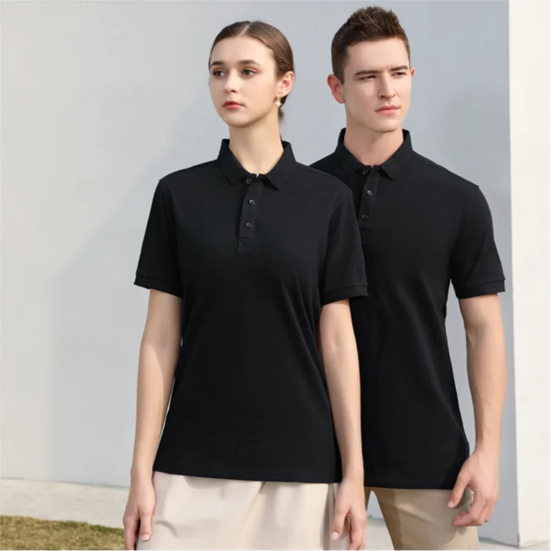Summer 100% Cotton Polo Custom Lapel Short Sleeve Polo Embroidery Personality Logo Corporate Team Shirt Print Exclusive Pattern