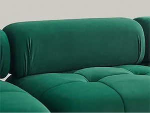 Modern 93 Inch Green Velvet L-shaped Cloud Sofa DIY Flip Recliner 3 backrest