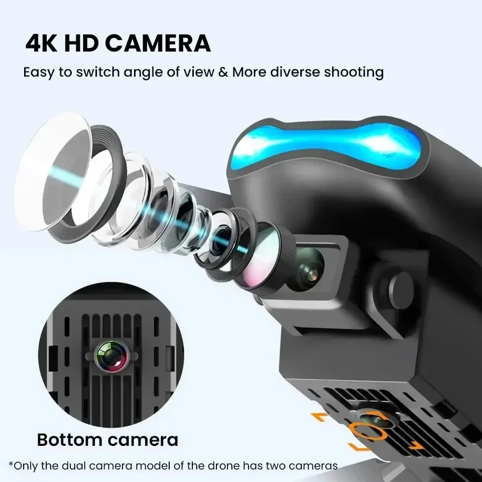 New E99Pro RC Drone 4K Professinal With Wide Angle Dual HD Camera Foldable RC Helicopter 5G WIFI FPV Height Hold Apron Sell