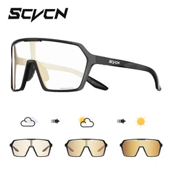 SCVCN สี Photochromic ขี่จักรยานแว่นตา UV400 แว่นตากันแดดสําหรับผู้ชายผู้หญิงแว่นตาขับรถ MTB ROAD BIKE แว่นตากีฬาวิ่ง