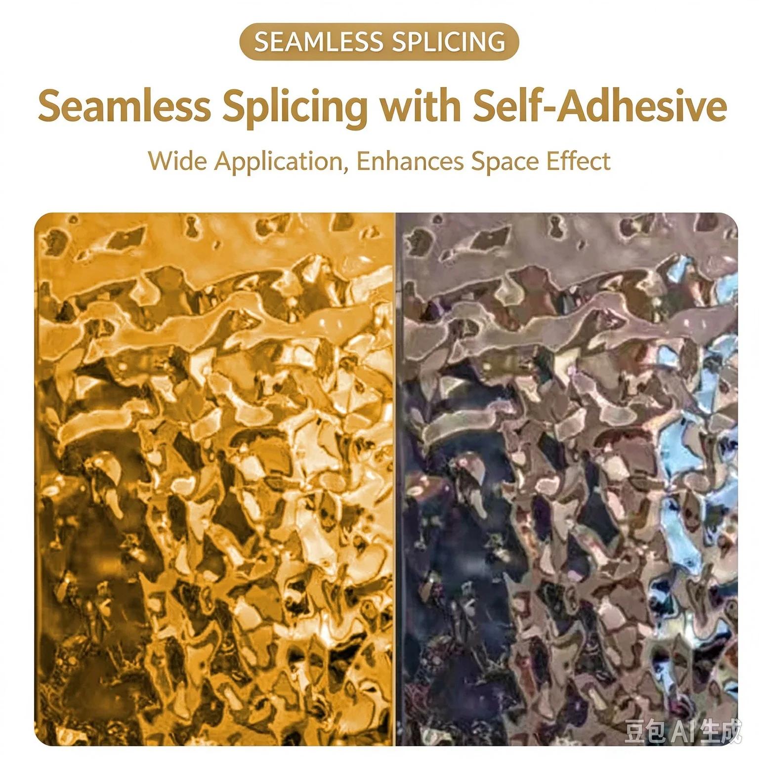 Imitation stainless steel water wave self-adhesive wall sticker lenses, wedding ceilings, walls, party decorations