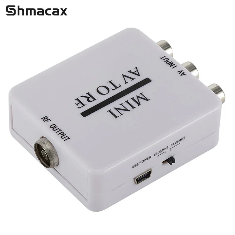 RCA/Composite A/V To RF/Coax/Coaxial Converter RF Modulator AV 2 COAX Adapter