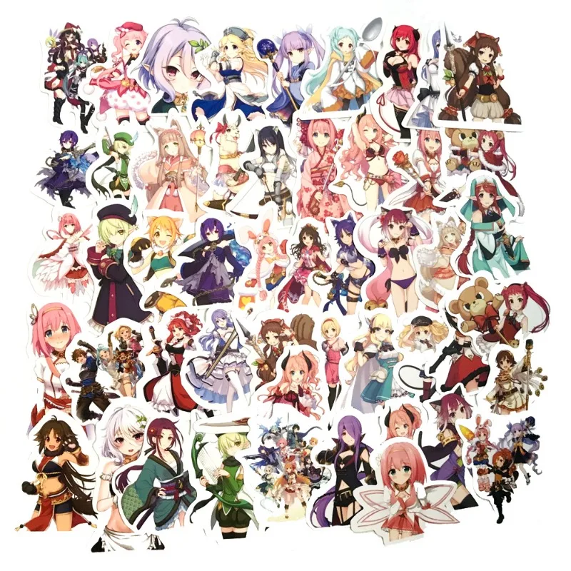 

50/30/10 шт. Pecorine Kyaru Kokoro Yui популярные аниме 2D периферийные граффити водостойкий чемодан мобильный телефон DIY карманные наклейки