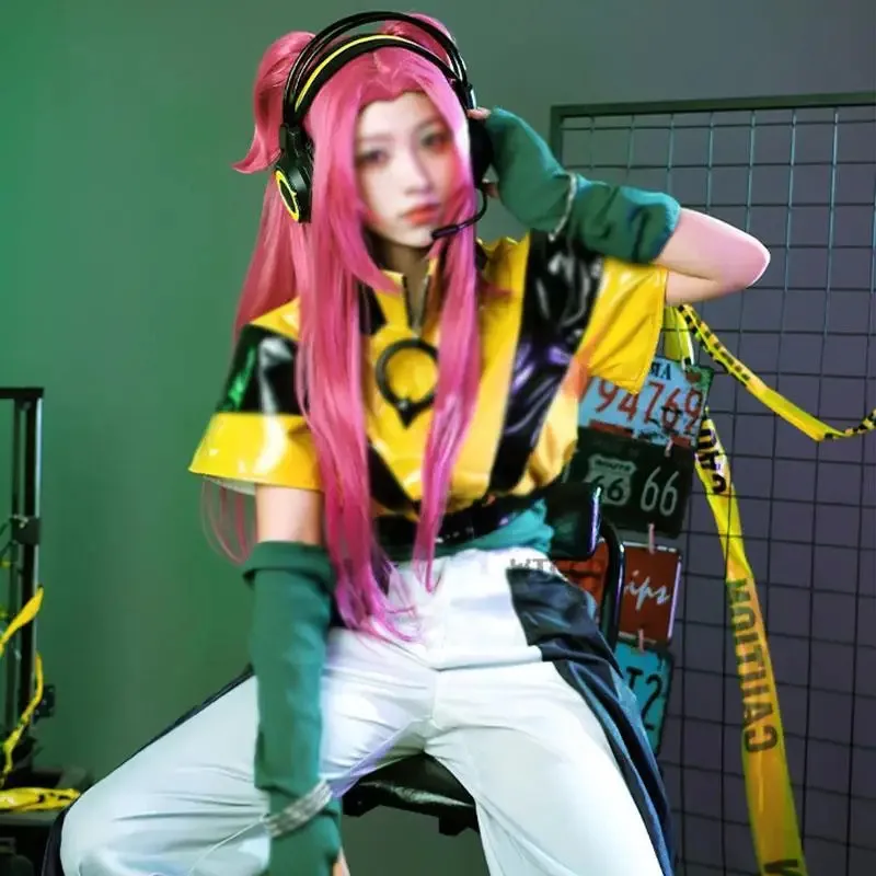 QQ 123LOL Heartsteel Alune زي الأرجواني شعر مستعار لعبة Lengends تأثيري هالوين أنيمي الحدث الزي النساء السراويل دعوى Unifor