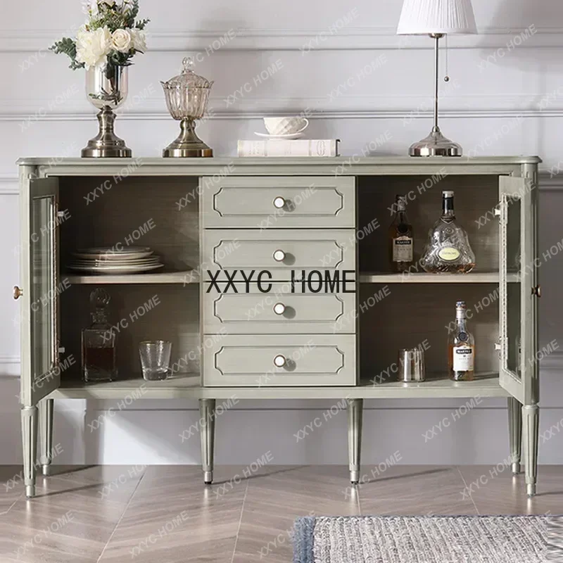 American light luxury solid wood dining side cabinet