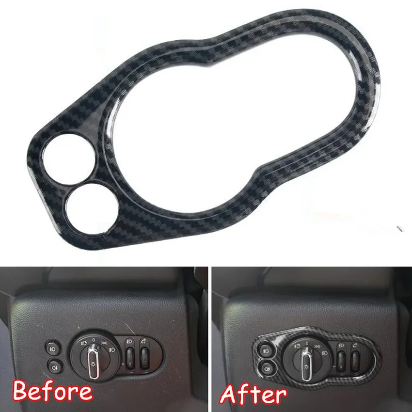 

For Mini Cooper F55 F56 F57 Car Front Light Lamp Switch Decoration Frame Cover Car Sticker Interior Car Styling Accessories