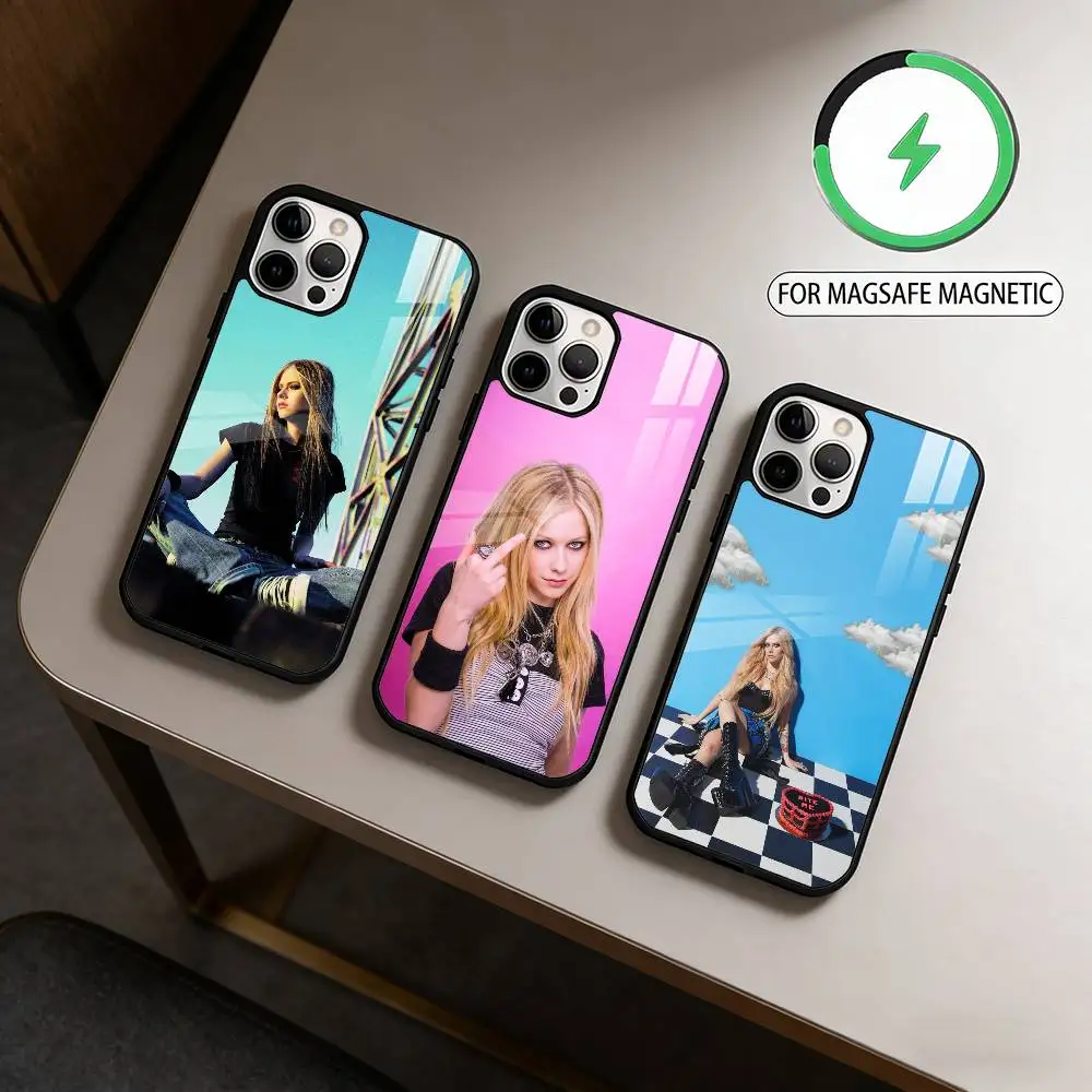 

Hot A-Avril L-Lavigne Magnetic For Magsafe Wireless Charging Phone Case For iPhone17,16,15,14,13,12,11 Plus,Pro Max