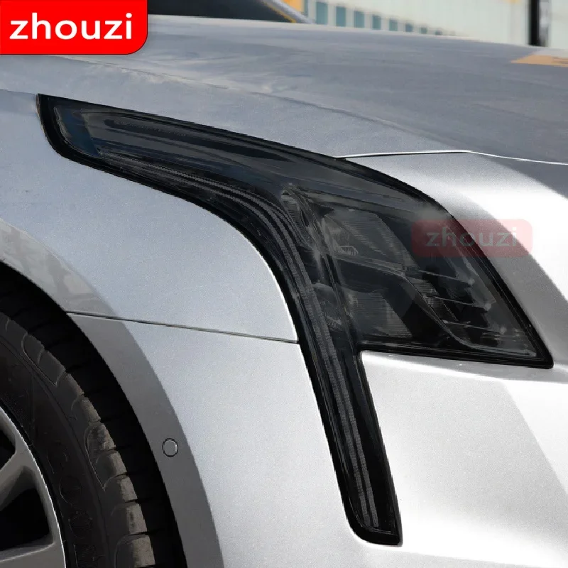 

2 Pcs For Cadillac CT6 2016-Present Car Headlight Tint Black Protective Film Smoked Transparent TPU Sticker Accessories