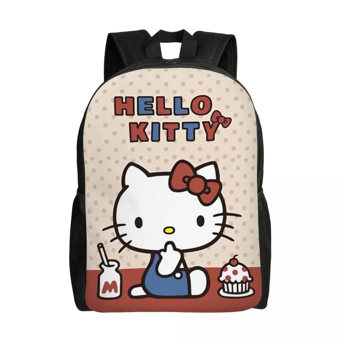 

Рюкзак Hello Kitty, уличные рюкзаки, женские дорожные сумки с узором для старшей школы, красочный рюкзак