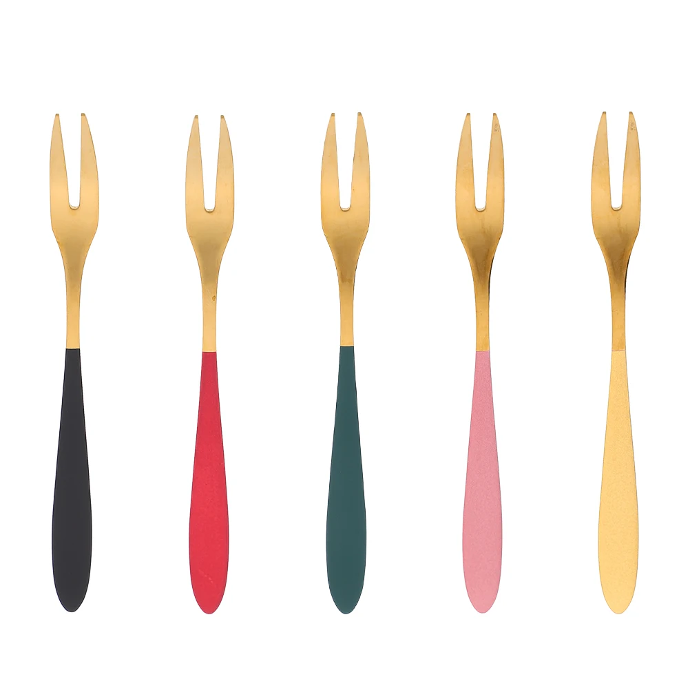 

12pcs Stainless Steel Fruit Forks Mini Dessert Cake Snacks Forks 304 Material Lightweight Compact Design Suitable Home