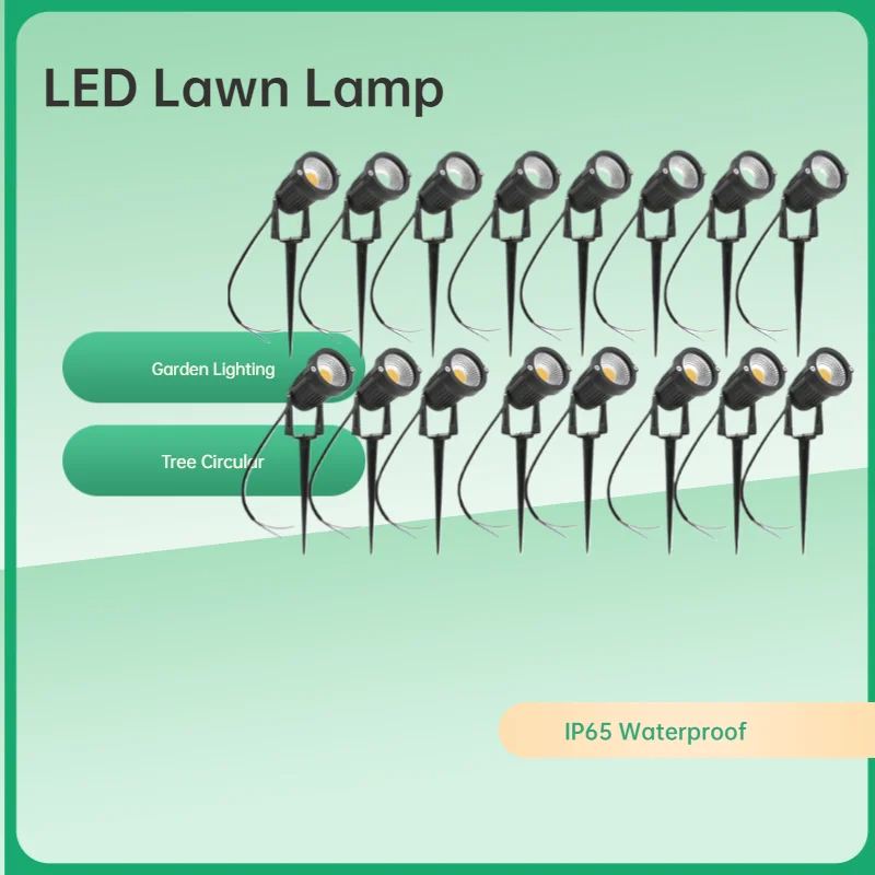 6-16Pcs Waterproof LED Lawn Lamp Low Voltage Landscape Lighting Garden Path Spotlights 12V AC110V 220V Pack of 6 to 16