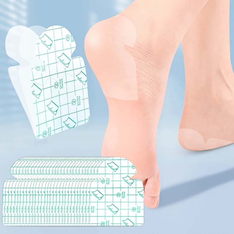 Invisible Waterproof Heel Stickers, 20 Pieces — Cushioning Pad Design, Insoles and Foot Care Pads, Moisturizing and Repairing Chapped Skin, Skin-Friendly Soft Transparent Waterproof Patches, Protect H image 3